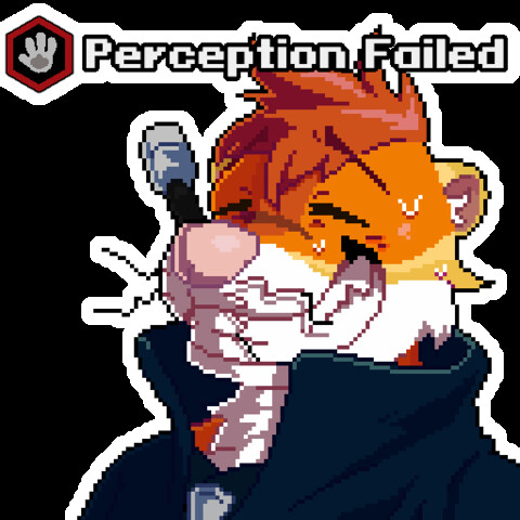 Perception failed sticker